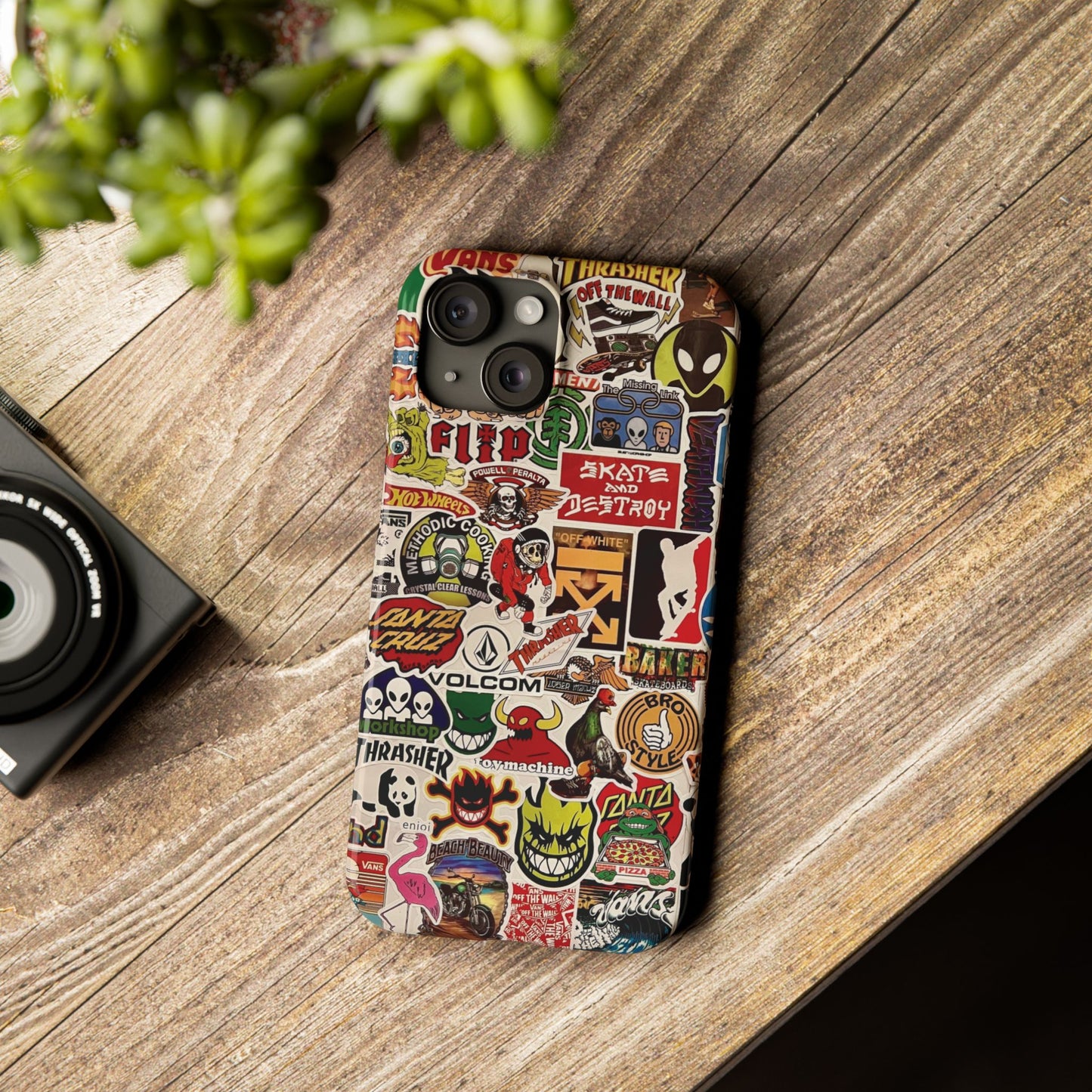 Skater Sticker Bomb iPhone Case by CholoNerd