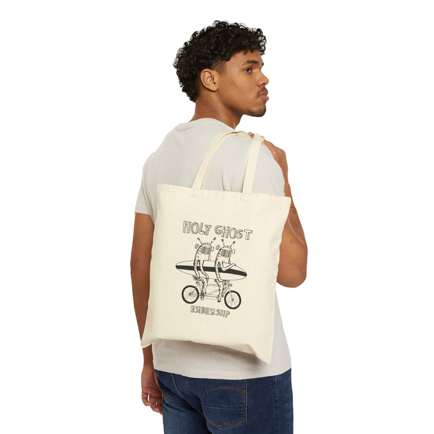 Holy Ghost Barber Cotton Canvas Tote Bag