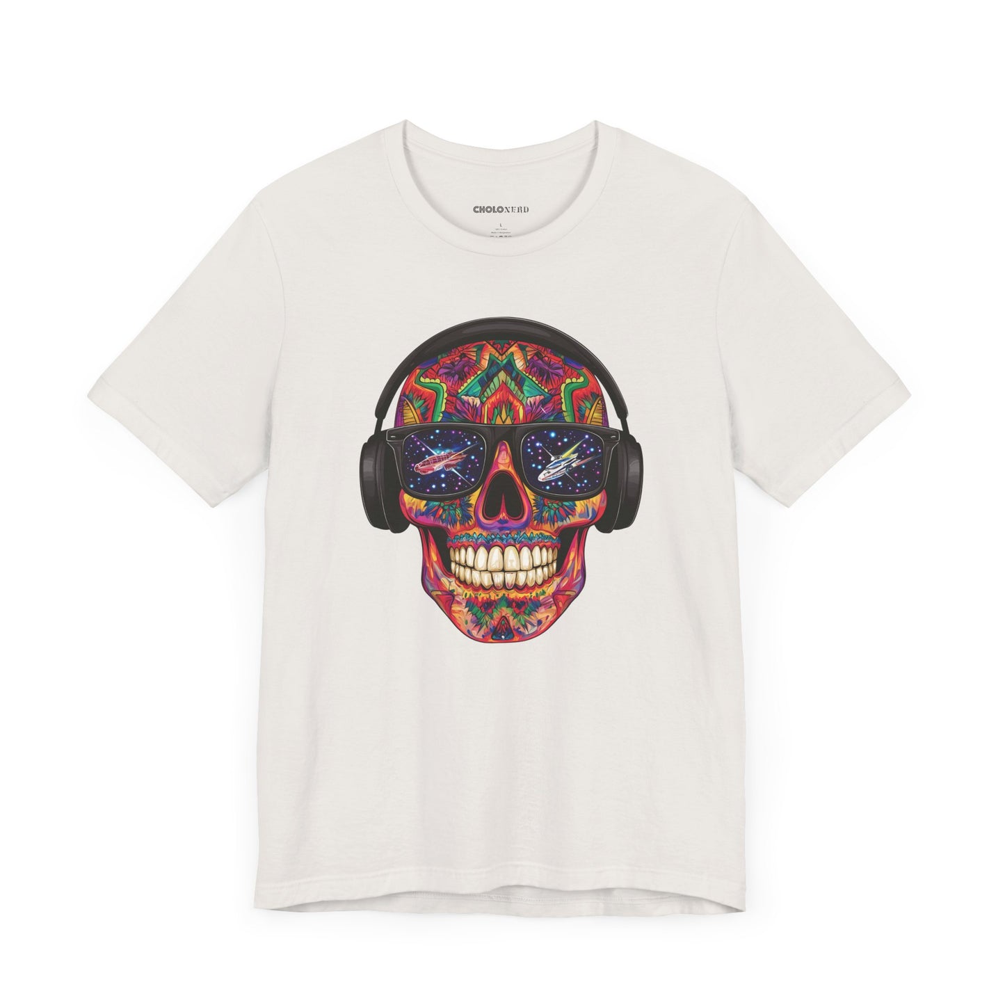 Galactic Aztec Spaceship Sugar Skull Unisex T-Shirt by CholoNerd