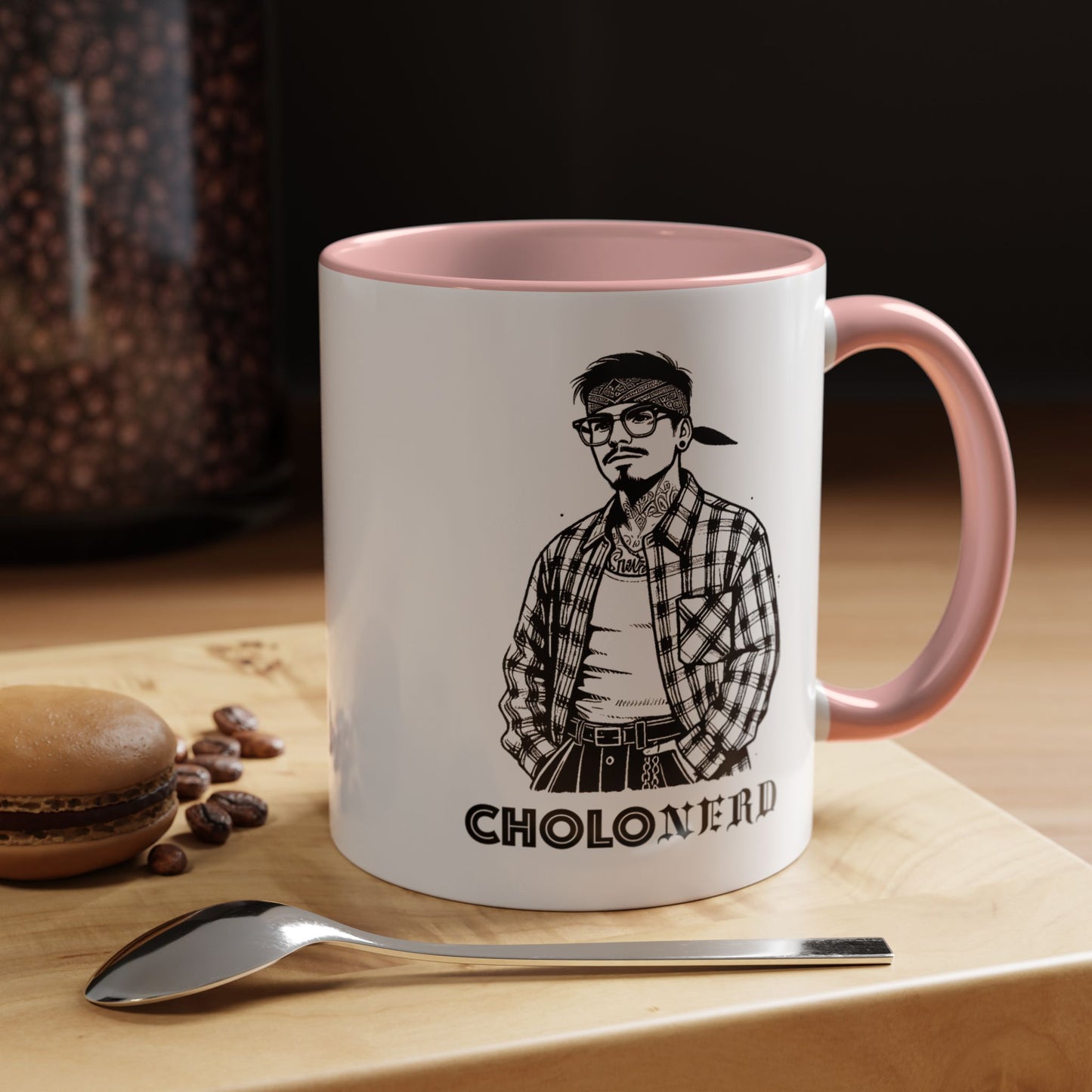 CholoNerd | Cholo with Glasses Mug | Chicano Mexican-American Art | Pop Culture-Inspired Products for the Chicano Community (11, 15oz)