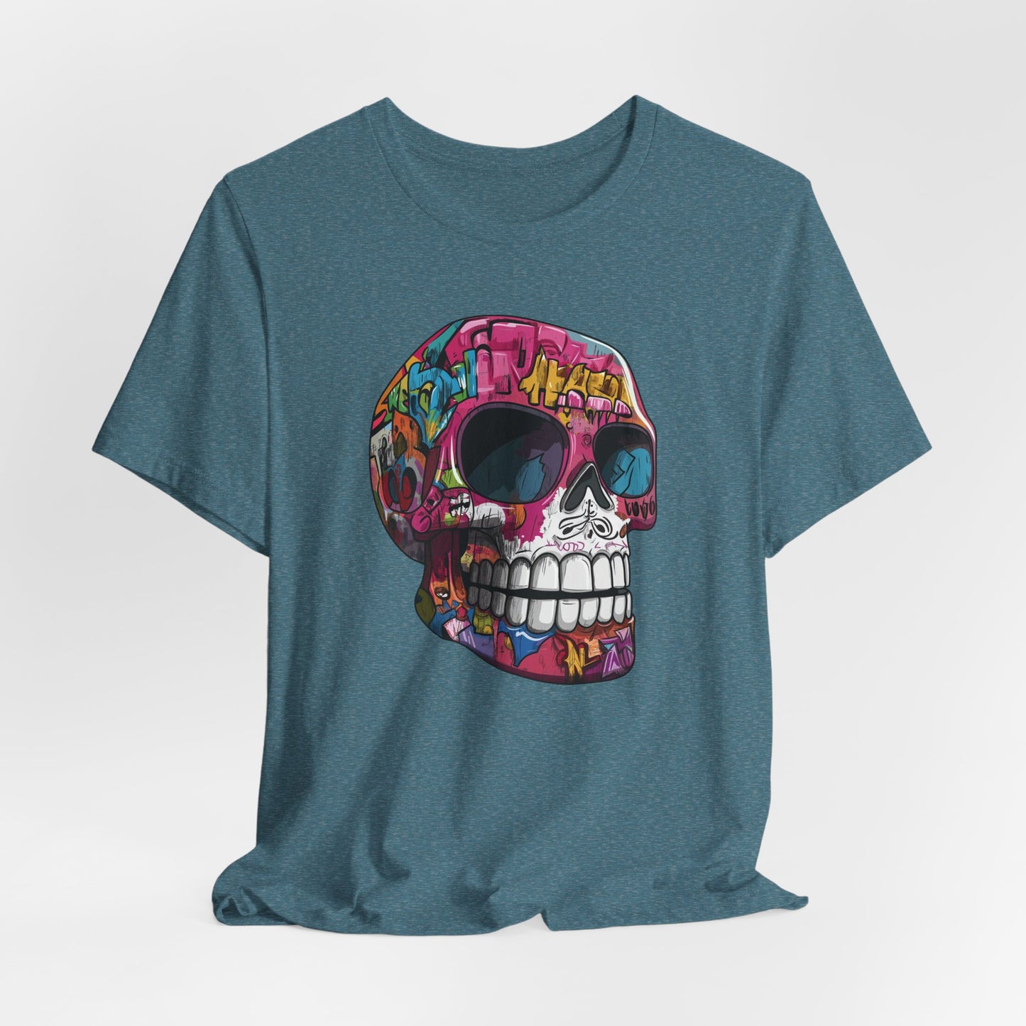 Graffiti Sugar Skull Unisex T-Shirt by CholoNerd