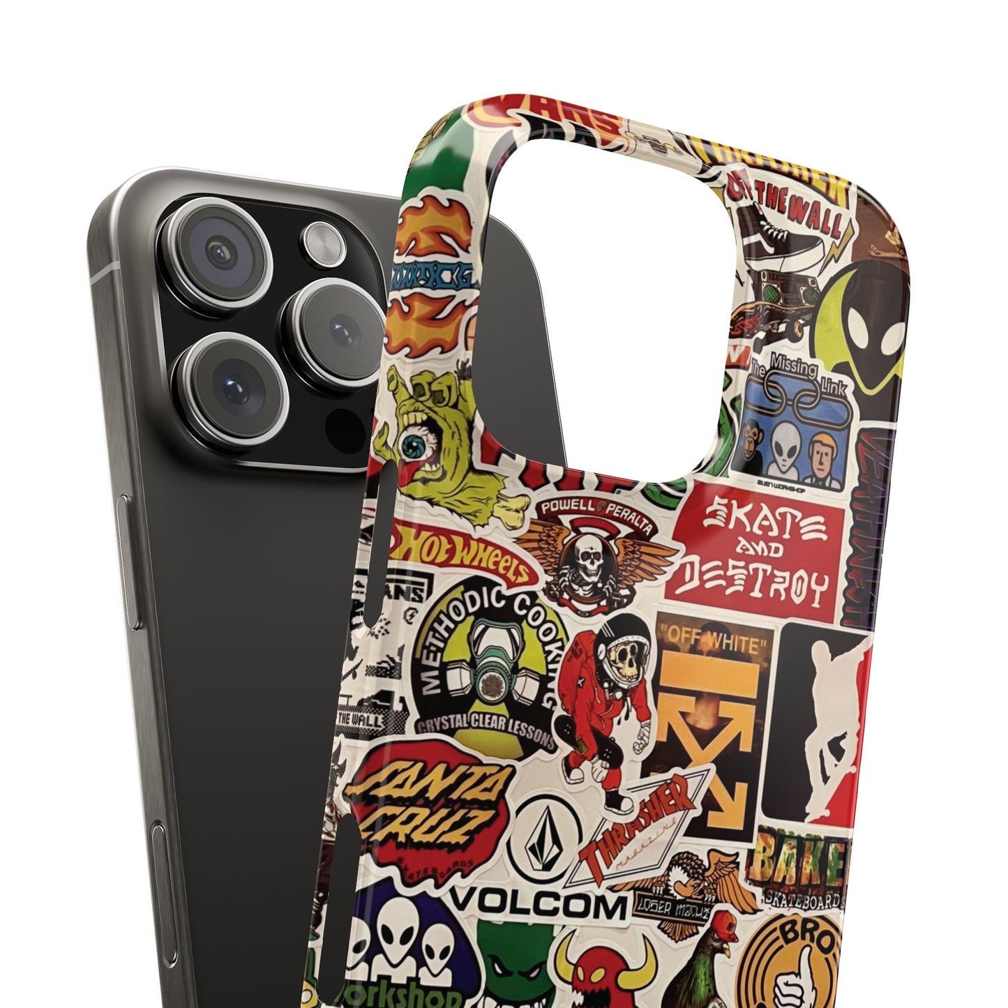 Skater Sticker Bomb iPhone Case by CholoNerd