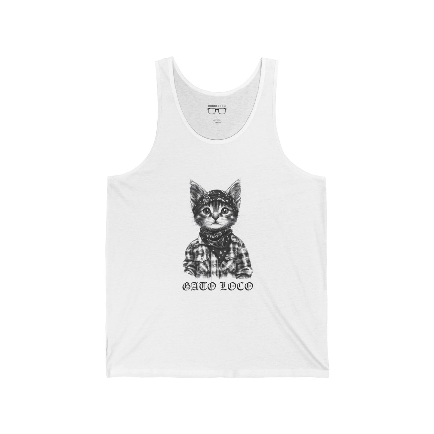 CholoNerd | Gato Loco Cholo Cat Tank | Chicano Tank Top | Mexican-American Apparel | Chicano Nerd Culture | Where Street Meets Geek