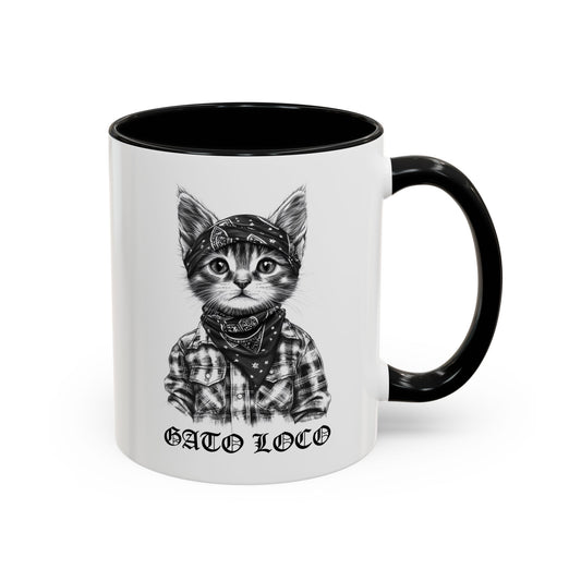 CholoNerd | Gato Loco Cholo Cat Mug | Chicano Mexican-American Art | Pop Culture-Inspired Products for the Chicano Community (11, 15oz)