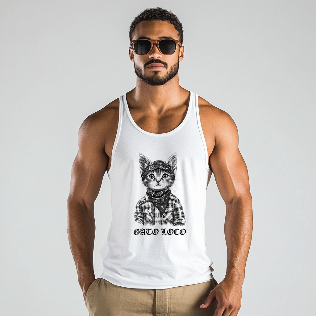 CholoNerd | Gato Loco Cholo Cat Tank | Chicano Tank Top | Mexican-American Apparel | Chicano Nerd Culture | Where Street Meets Geek