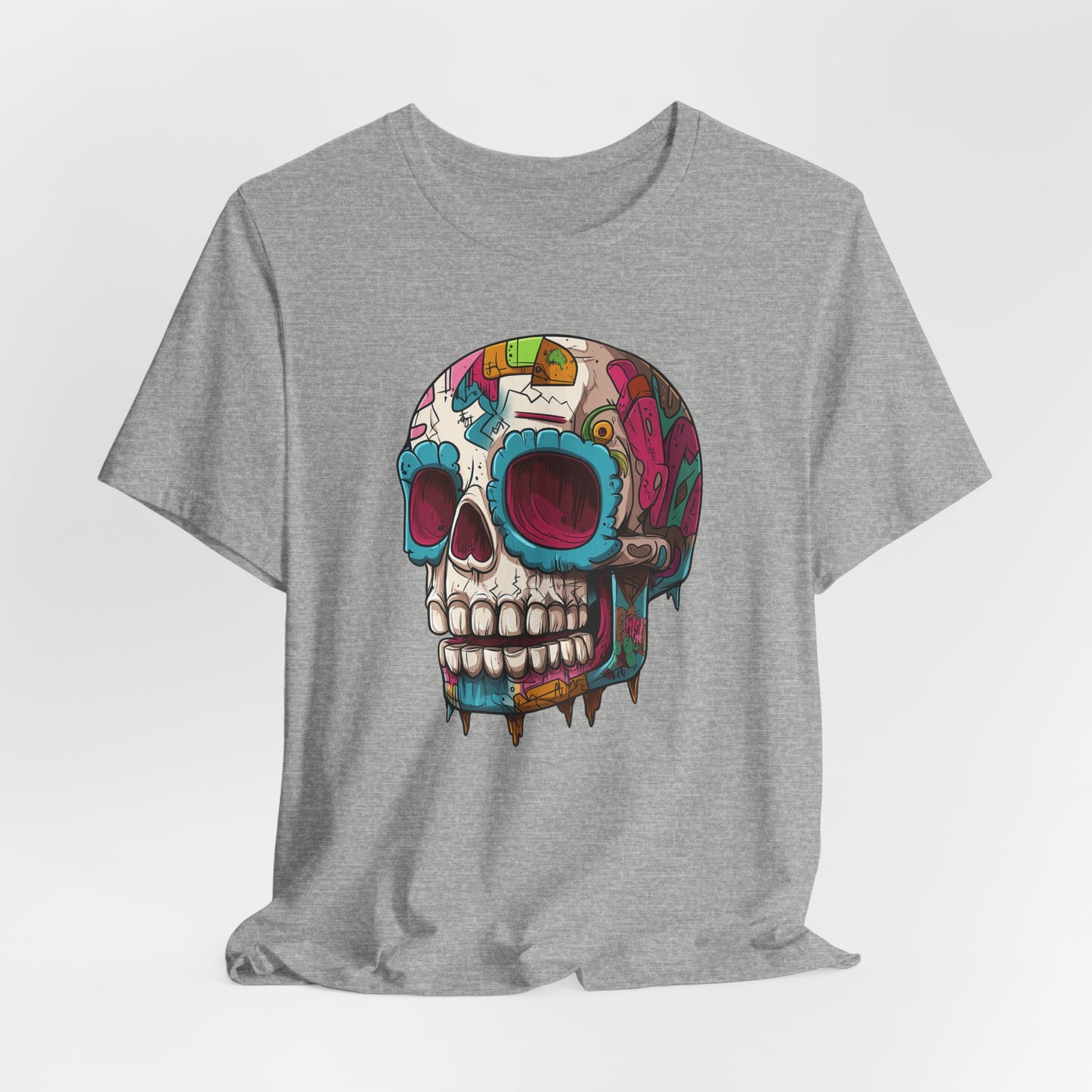 Graffiti Drip Sugar Skull Unisex T-Shirt by CholoNerd