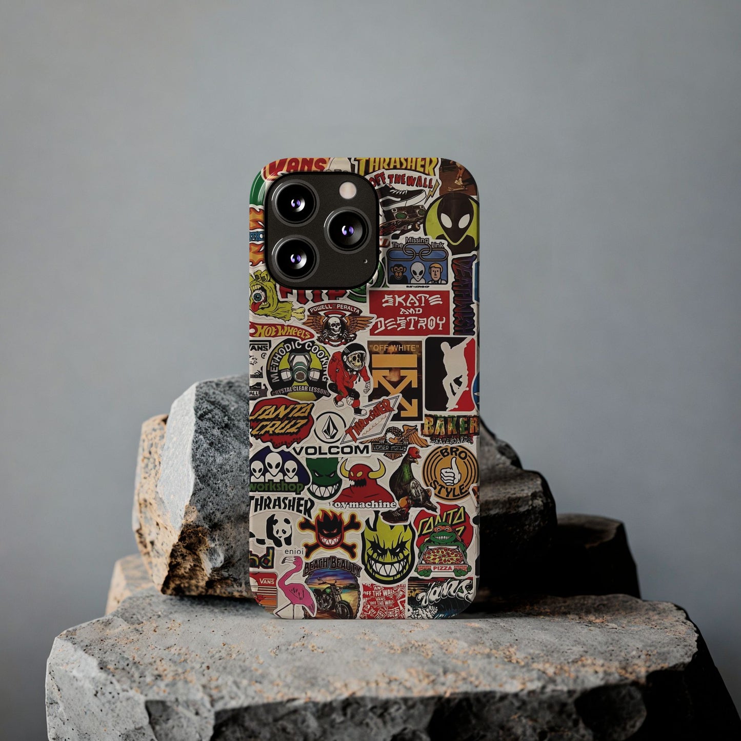 Skater Sticker Bomb iPhone Case by CholoNerd