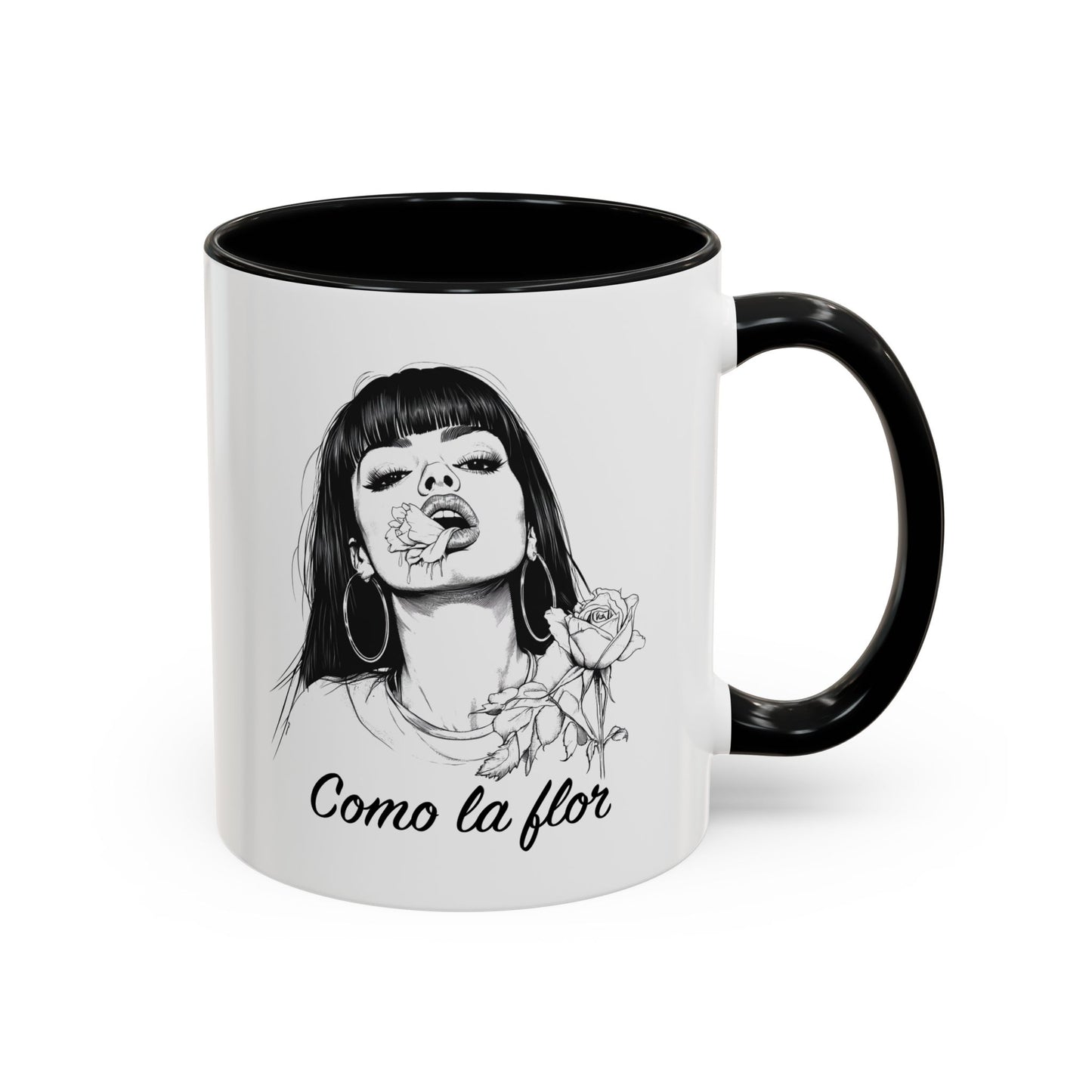 CholoNerd | Como La Flor Selena Mug | Chicano Mexican-American Art | Pop Culture-Inspired Products for the Chicano Community (11, 15oz)