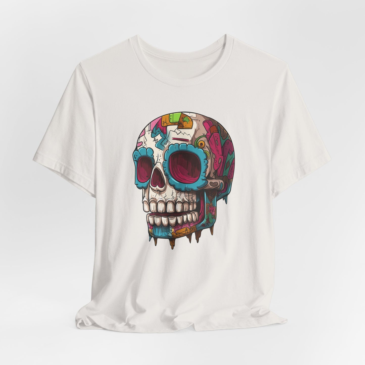 Graffiti Drip Sugar Skull Unisex T-Shirt by CholoNerd